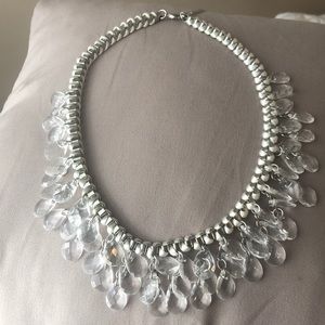 Necklace with clear chiseled charms